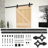 vidaXL Porte coulissante Naturel et noir 90 x 210 cm