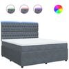 vidaXL Sommier &agrave; lattes de lit et matelas Gris fonc&eacute; 180x200cm Velours