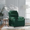 vidaXL Fauteuil inclinable vert fonc&eacute; velours