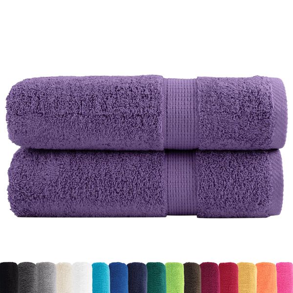 vidaXL Essuie-mains de qualit&eacute; sup&eacute;rieure SOLUND 2 pcs violet 600 g/m&sup2;