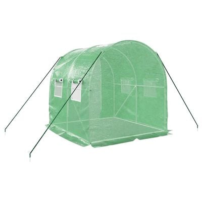 vidaXL Serre avec cadre en acier vert 4 m² 2x2x2 m