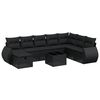 vidaXL Salon de jardin 8 pcs avec coussins noir r&eacute;sine tress&eacute;e