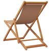 vidaXL Chaise pliable de plage taupe bois d'eucalyptus massif et tissu