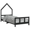vidaXL Cadre de lit pour enfants noir 90x200 cm bois de pin massif