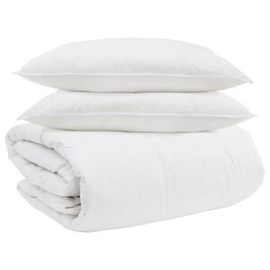 vidaXL Ensemble de Duvet avec oreiller 3 pi&egrave;ces Blanc Plume de canard