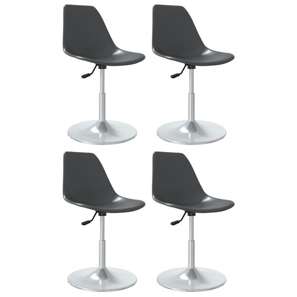 vidaXL Chaises &agrave; manger pivotantes lot de 4 gris PP