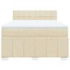 vidaXL Sommier &agrave; lattes de lit avec matelas Cr&egrave;me 140x190 cm Tissu