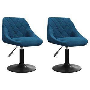 vidaXL Chaises pivotantes &agrave; manger lot de 2 bleu velours