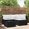 vidaXL Salon de jardin 4 pcs avec coussins Noir R&eacute;sine tress&eacute;e