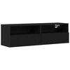 vidaXL Meuble TV mural 100 x 30 x 30 cm Ch&ecirc;ne noir Bois d'ing&eacute;nierie