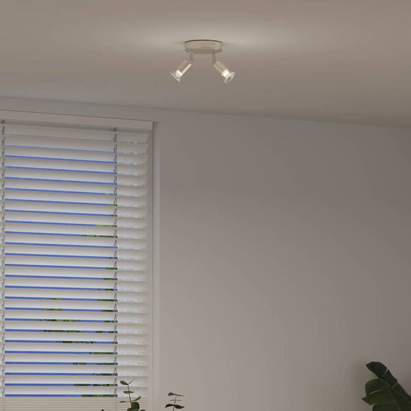 vidaXL Spot de plafond avec des projecteurs Nickel 12 x 8 cm Acier