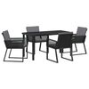 vidaXL Ensemble de salle &agrave; manger pour jardin 5 pc Noir