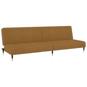 vidaXL Canap&eacute;-lit &agrave; 2 places marron velours