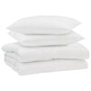 vidaXL Duvet d'&eacute;t&eacute; simple avec oreiller 3 pcs Blanc Microfibre