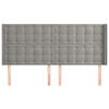 vidaXL T&ecirc;te de lit avec oreilles Gris clair 203x16x118/128 cm Velours