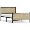 vidaXL Cadre de lit en m&eacute;tal sans matelas ch&ecirc;ne sonoma 100x190 cm