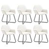 vidaXL Chaises &agrave; manger lot de 6 cr&egrave;me tissu