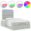 vidaXL Cadre de lit ottoman et matelas gris clair 120x200 cm velours