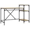 vidaXL Bureau et &eacute;tag&egrave;res ch&ecirc;ne sonoma 135x50x90cm bois ing&eacute;nierie/fer