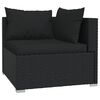 vidaXL Salon de jardin 8 pcs avec coussins Noir R&eacute;sine tress&eacute;e