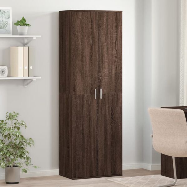 vidaXL Buffet haut ch&ecirc;ne marron 60x35x180 cm bois d'ing&eacute;nierie