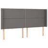 vidaXL T&ecirc;te de lit &agrave; LED Gris 183x16x118/128 cm Similicuir