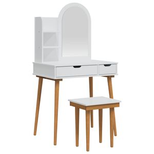 vidaXL Ensemble de Coiffeuse FAUSKE 4 pc Blanc 76 x 50 x 143 cm