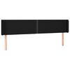 vidaXL T&ecirc;te de lit avec oreilles Noir 203x16x78/88 cm Tissu
