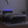 vidaXL Sommier &agrave; lattes de lit et matelas et LED Gris fonc&eacute; 80x200cm