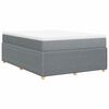 vidaXL Sommier &agrave; lattes de lit avec matelas Gris clair 140x200cm Tissu