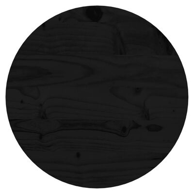 vidaXL Dessus de table rond noir Ø30x3 cm bois de pin massif