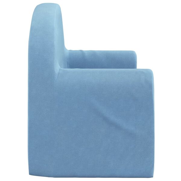 vidaXL Canap&eacute; pour enfants &agrave; 2 places Bleu Peluche douce