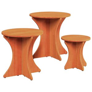 vidaXL Table basse 3 pcs Brun cire