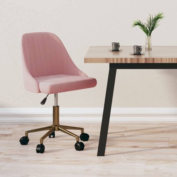 vidaXL Chaise pivotante de salle &agrave; manger Rose Velours