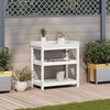 vidaXL Table de rempotage avec &eacute;tag&egrave;res blanc bois massif de pin