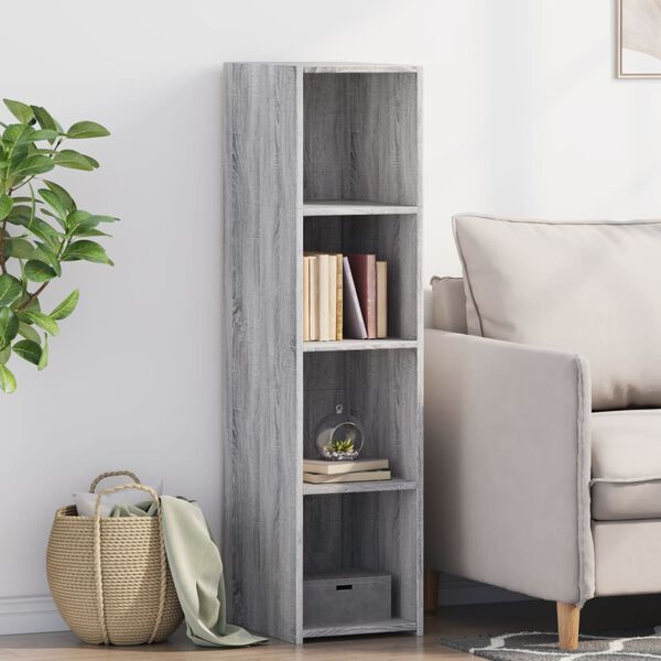 vidaXL Buffet sonoma gris 30x41x124 cm bois d'ing&eacute;nierie