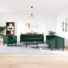 vidaXL Ensemble de canap&eacute; Chesterfield et traversins 3 pcs vert fonc&eacute;