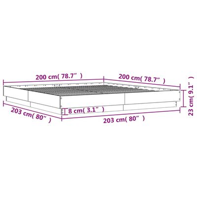 vidaXL Cadre de lit avec LED sans matelas blanc 200x200 cm