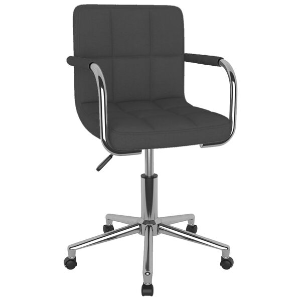 vidaXL Chaise pivotante de bureau Gris fonc&eacute; Tissu