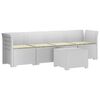 vidaXL Canap&eacute; de jardin 4 places avec coussins look rotin PP Blanc