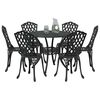 vidaXL Ensemble de salle &agrave; manger pour jardin 7 pcs Noir Aluminium