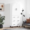 vidaXL Buffet haut Blanc 69,5x34x180 cm Bois d'ing&eacute;nierie