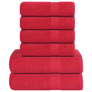 vidaXL Ensemble de serviettes FROGN 6 pcs rouge 360 g/m&sup2;