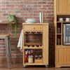 vidaXL Chariot de Cuisine avec Roues Naturel 47,5 x 36 x 83 cm Bambou
