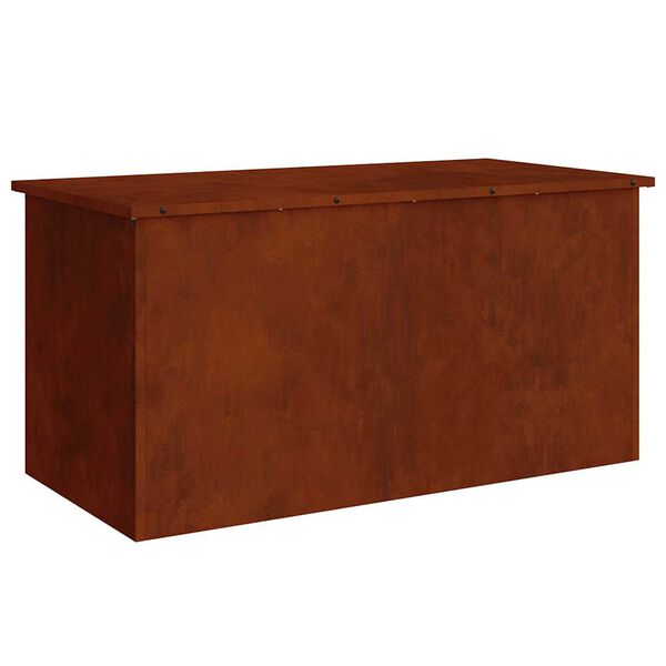 vidaXL Bo&icirc;te de Rangement Ext&eacute;rieure Rouill&eacute; 100 x 50,5 x 50 cm Acier