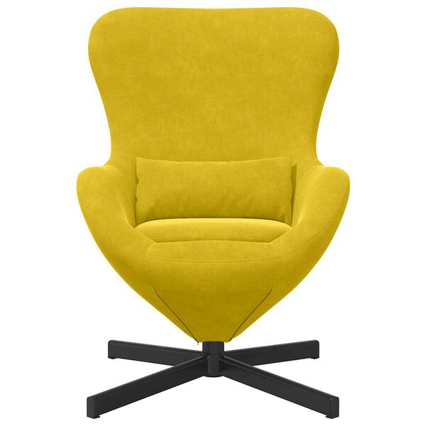 vidaXL Fauteuil &oelig;uf Jaune 63 x 73 x 90 cm Velours
