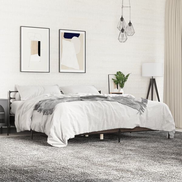 vidaXL Cadre de lit sans matelas ch&ecirc;ne marron 180x200 cm