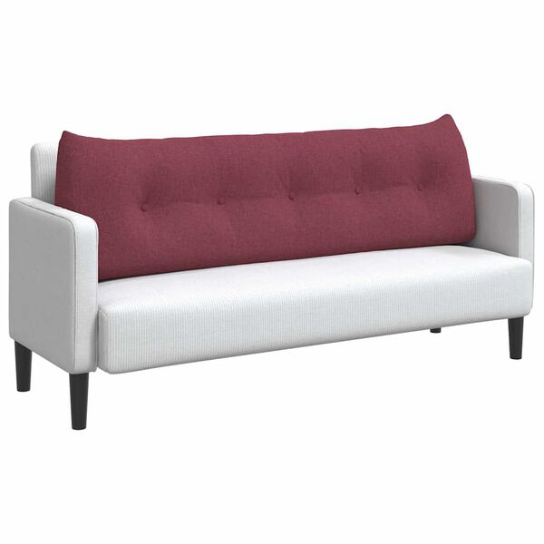 vidaXL Coussin de Dos Bordeaux 160 x 24 x 50 cm tissu