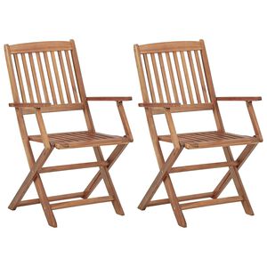 vidaXL Chaises pliables d'ext&eacute;rieur lot de 2 Bois d'acacia solide