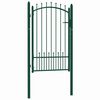 vidaXL Portail de cl&ocirc;ture avec pointes Acier 100x150 cm Vert